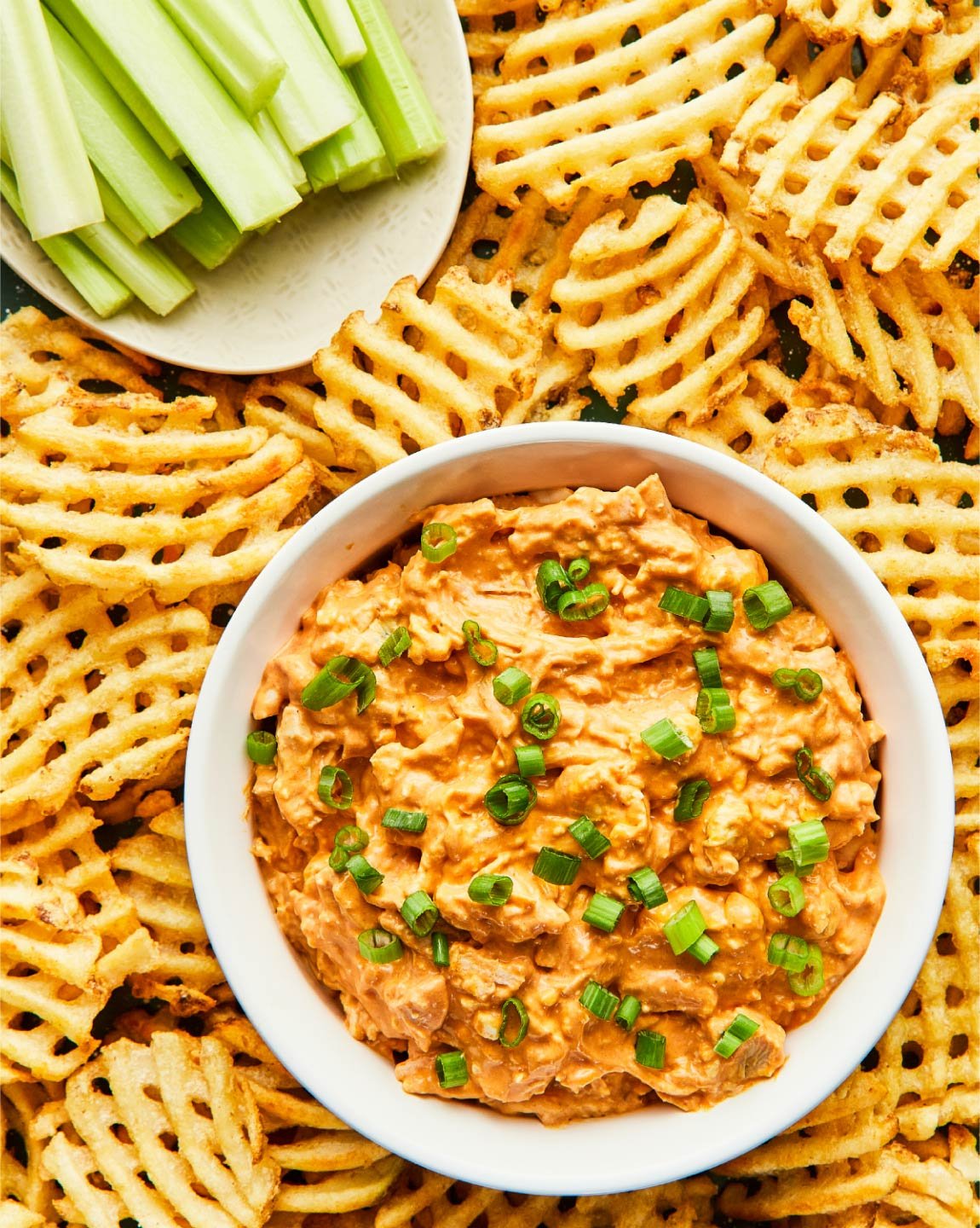 Buffalo Dip with Waffle Fries Recipe | Cavendish Farms