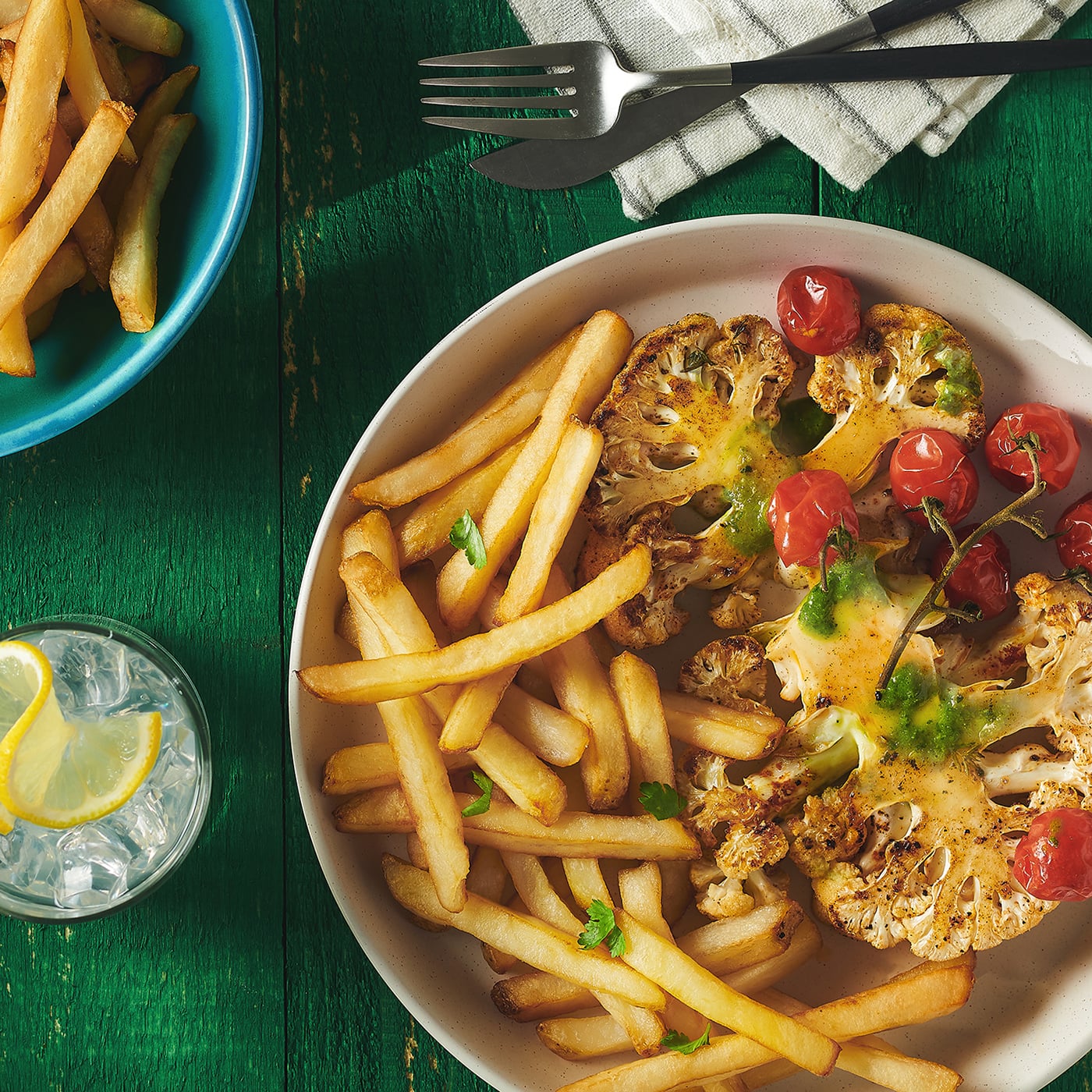 Easy Cauliflower Steak with Pub Fries | Cavendish Farms