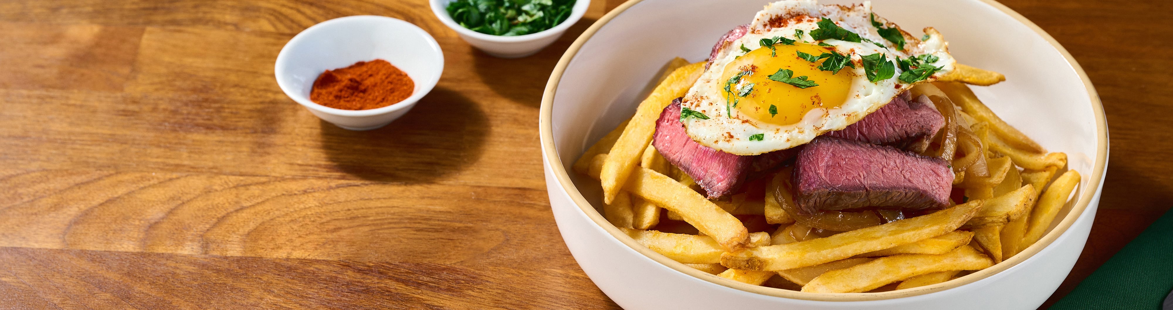 Easy Chorrillana (Chilean Steak &amp; Eggs with Fries) Recipe