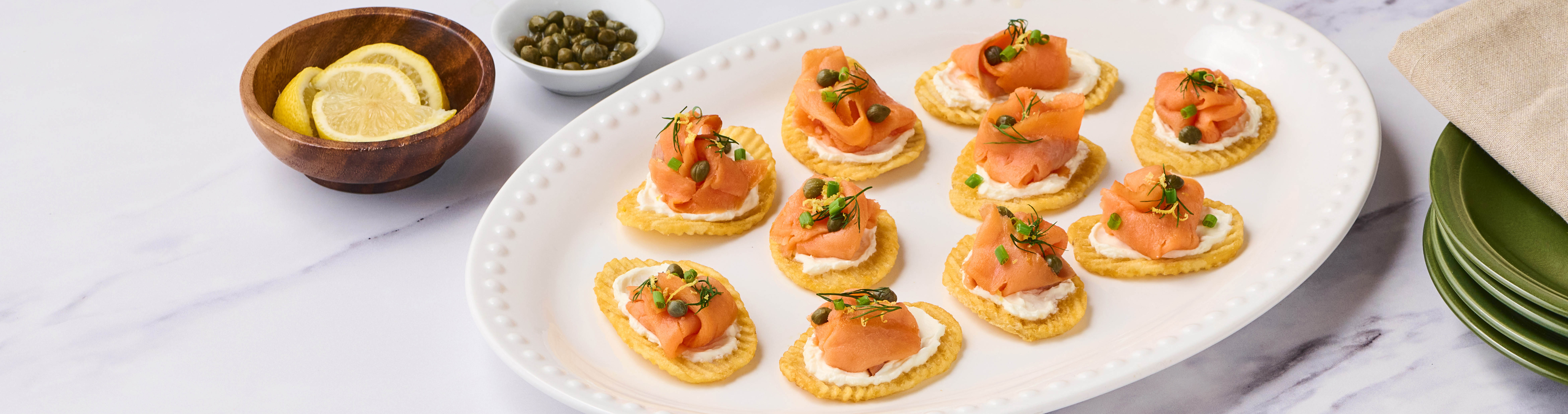 Easy Smoked Salmon Crinkle Chip Canapés | Cavendish Farms