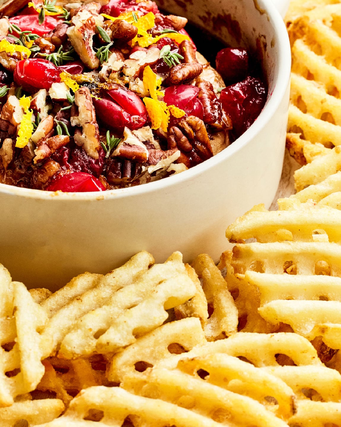 Cranberry Baked Brie with Waffle Fries | Cavendish Farms