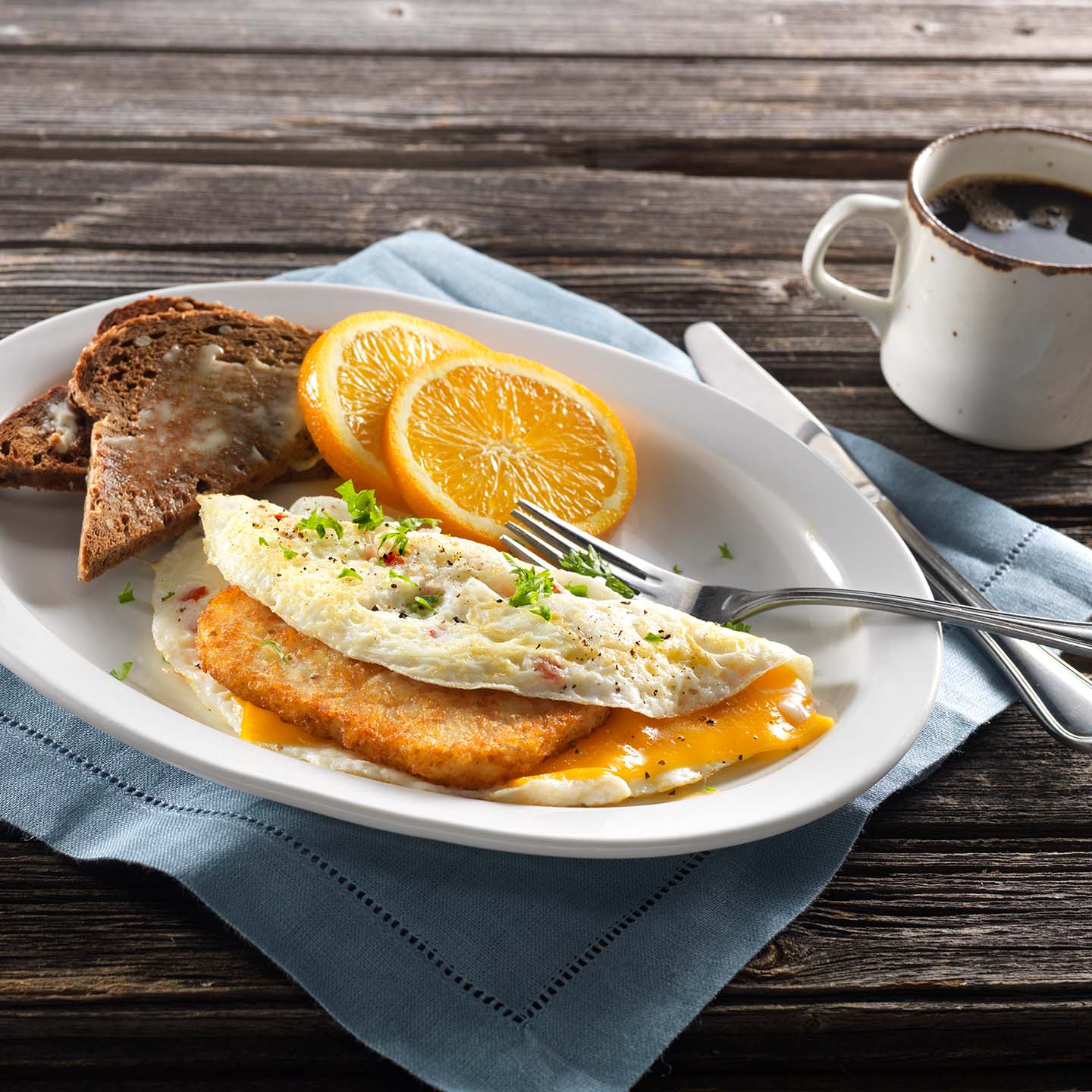 Egg White Omelette with Hash Patties Recipe Cavendish Farms