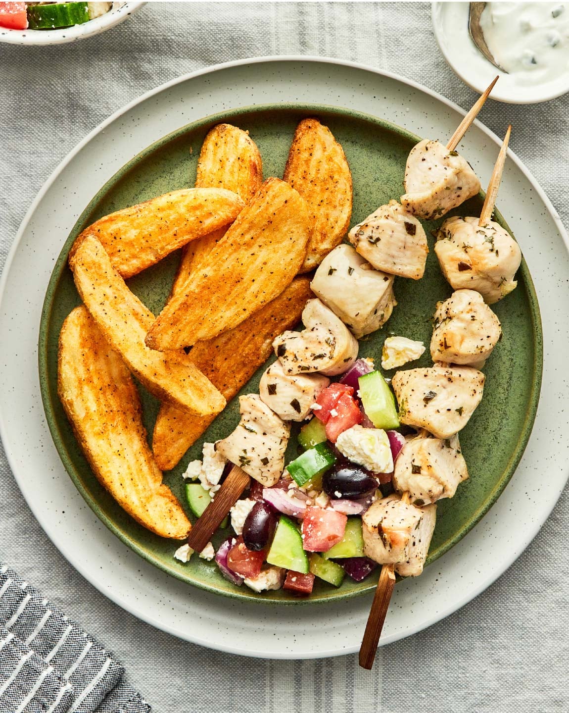 Greek Chicken Souvlaki with Wedges | Cavendish Farms