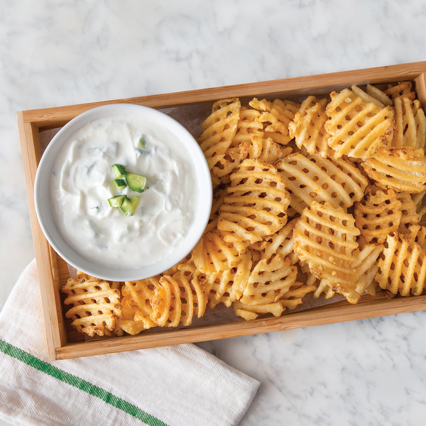 Greek Waffle Fries Dip Recipe | Cavendish Farms