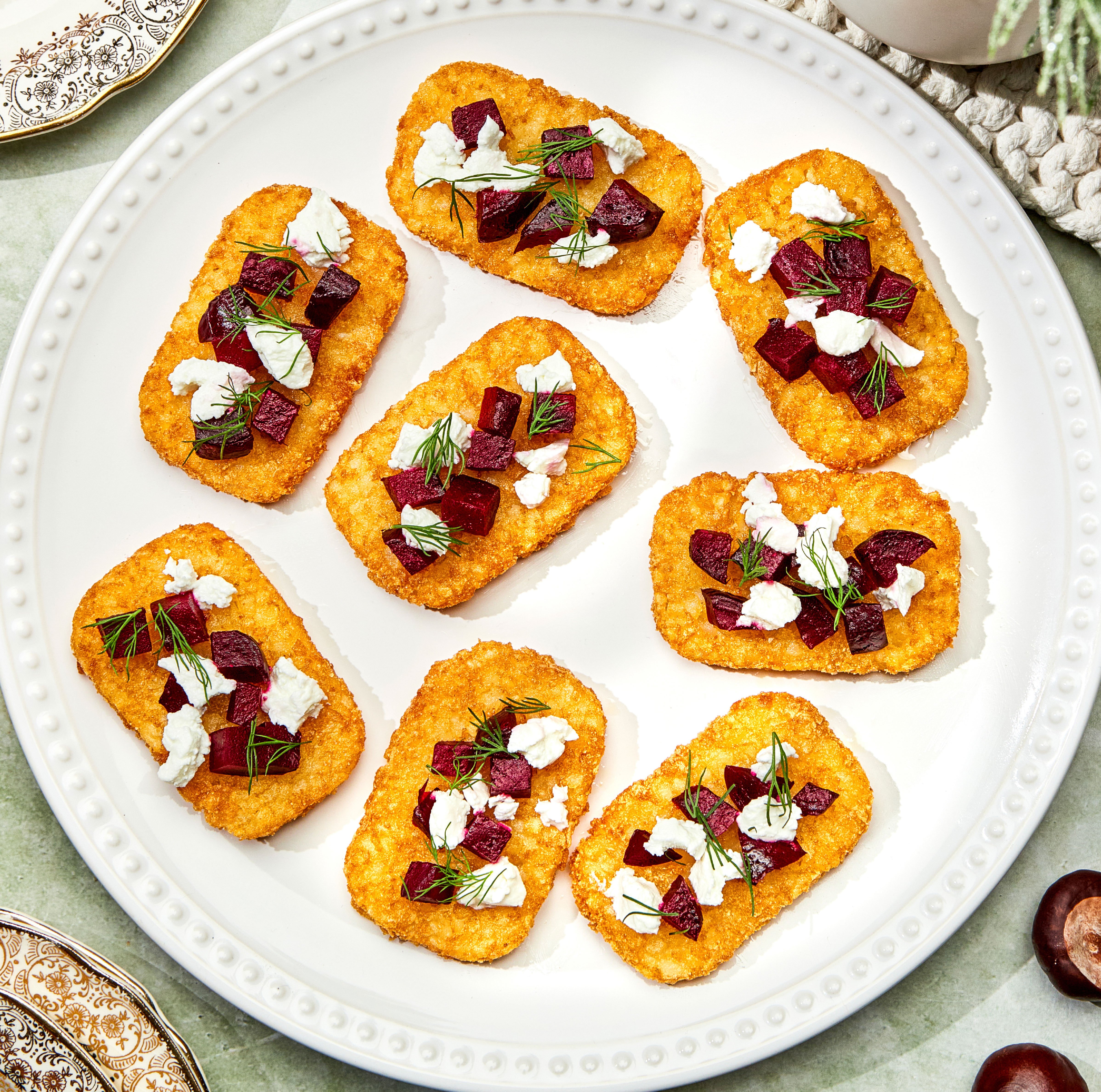 Mini Hash Browns with Beets & Goat Cheese | Cavendish Farms