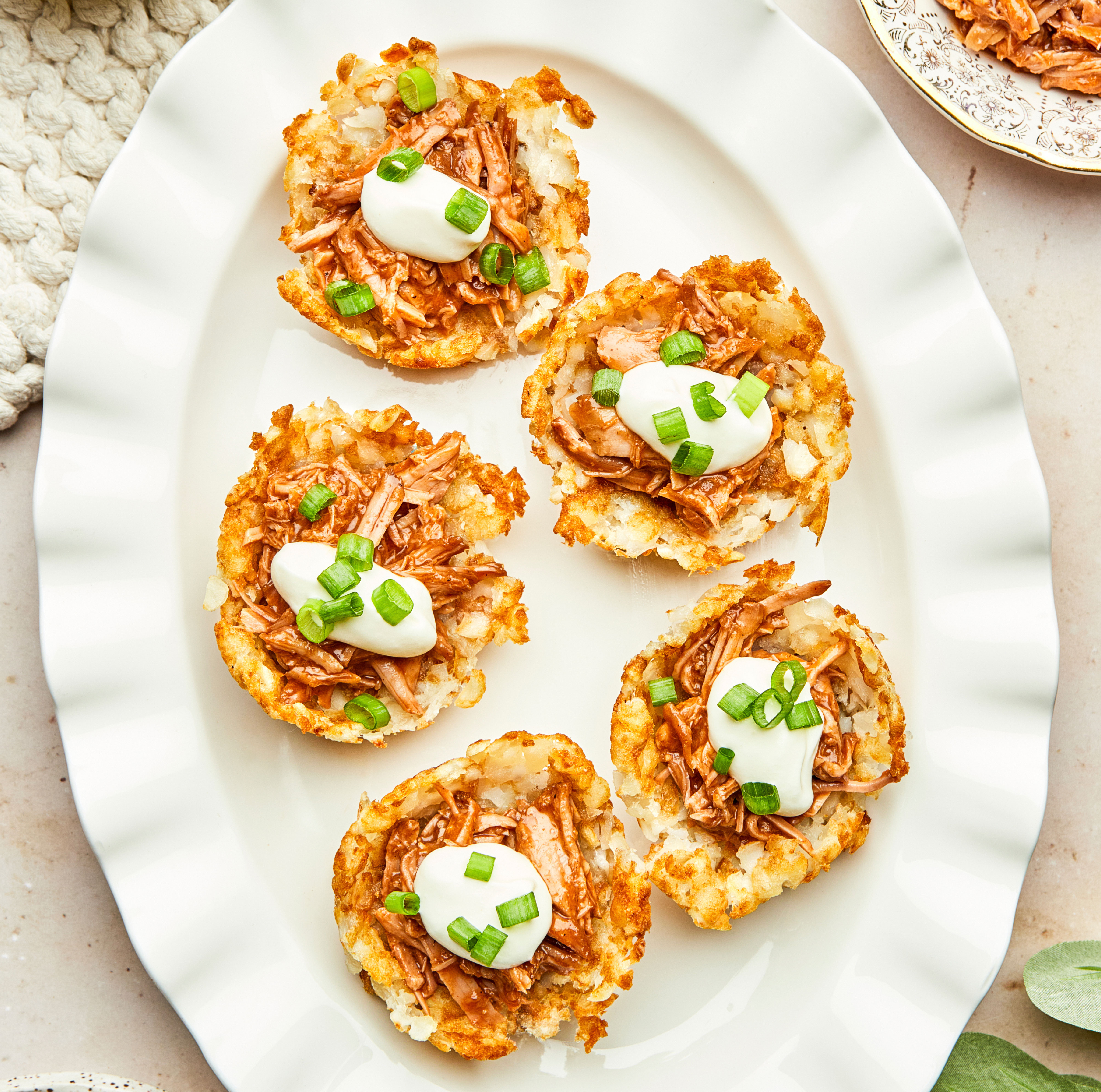 Pulled Pork Potato Tot Appetizer Cups | Cavendish Farms