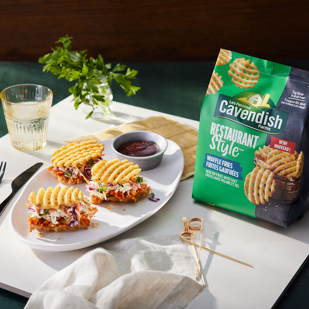 Waffle Fry Pulled BBQ Chicken Sliders Cavendish Farms