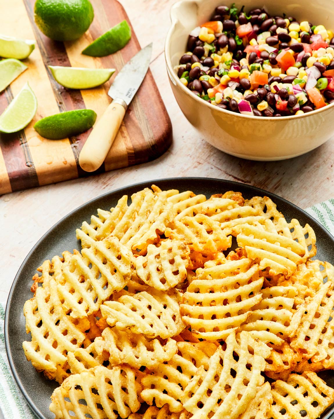 Easy Black Bean Salad w/ Waffle Fries | Cavendish Farms